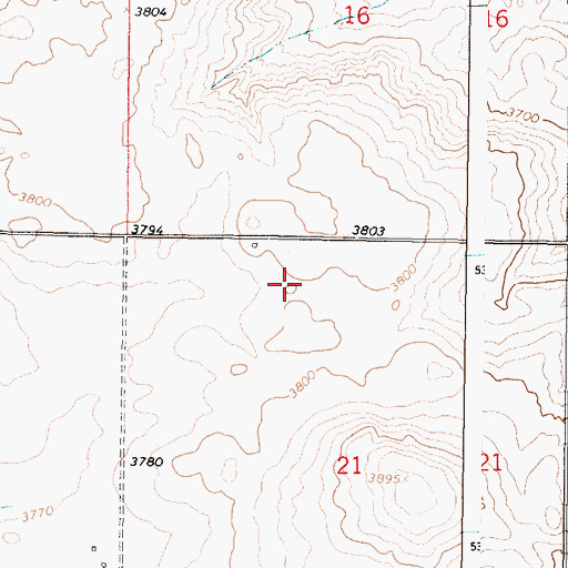 Topographic Map of 32N04W21BA__01 Well, MT