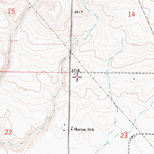 Topographic Map of 32N05W23BB__01 Well, MT