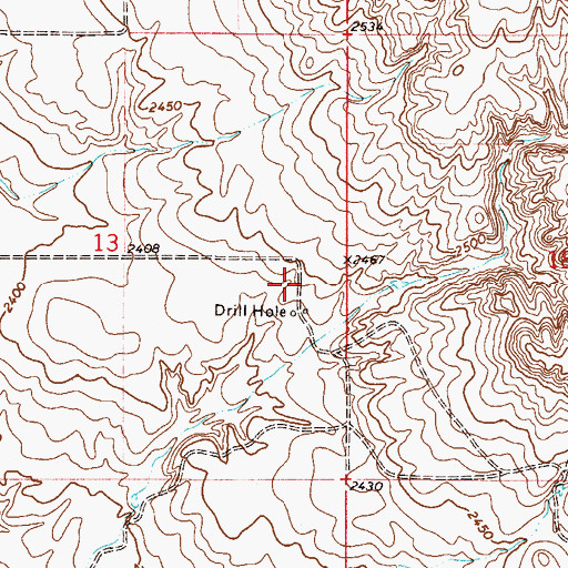 Topographic Map of 32N49E13DA__01 Well, MT