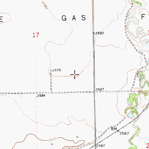 Topographic Map of 32N15E17DDDC01 Well, MT