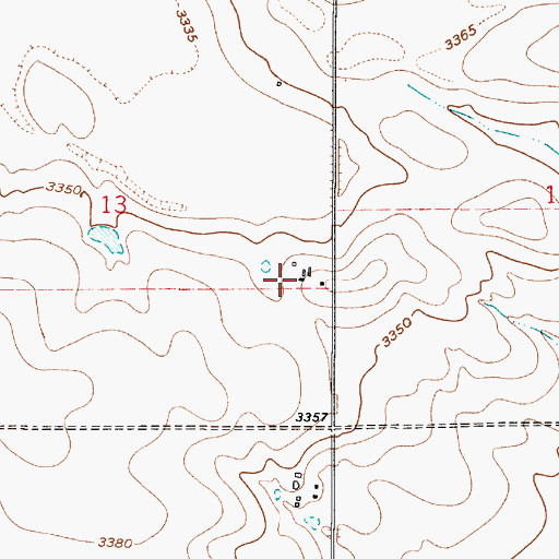 Topographic Map of 32N04E13DADB01 Well, MT