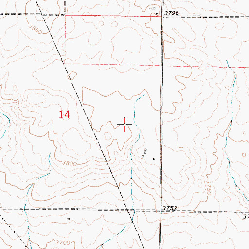 Topographic Map of 32N05W14DA__01 Well, MT
