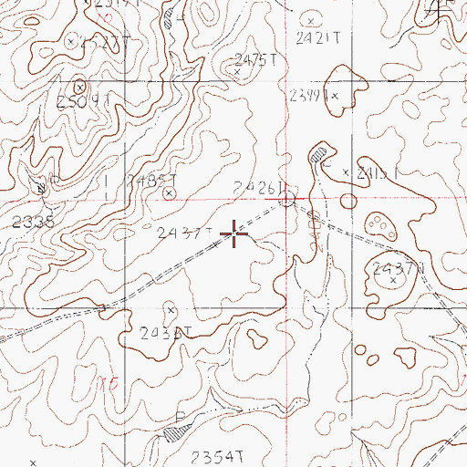 Topographic Map of 32N54E17ABB_01 Well, MT