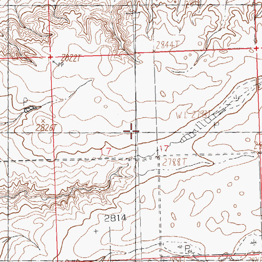 Topographic Map of 32N27E08BAD_01 Well, MT