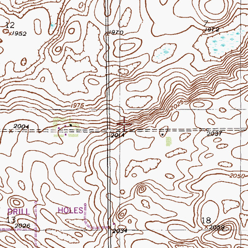 Topographic Map of 32N58E12DDCC01 Well, MT