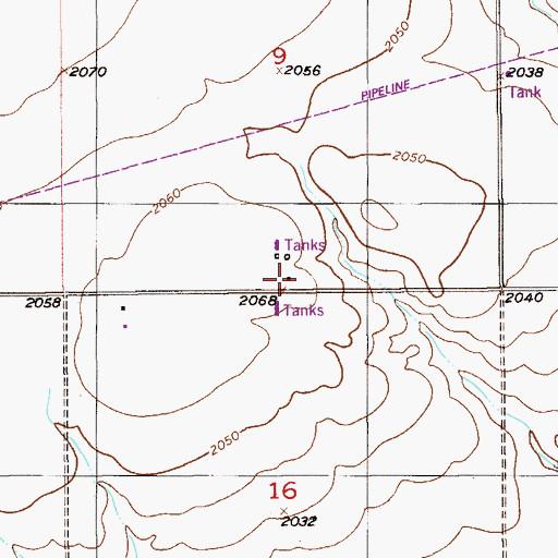 Topographic Map of 32N57E09DCCB01 Well, MT