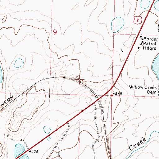 Topographic Map of 32N11W09DDBC01 Well, MT