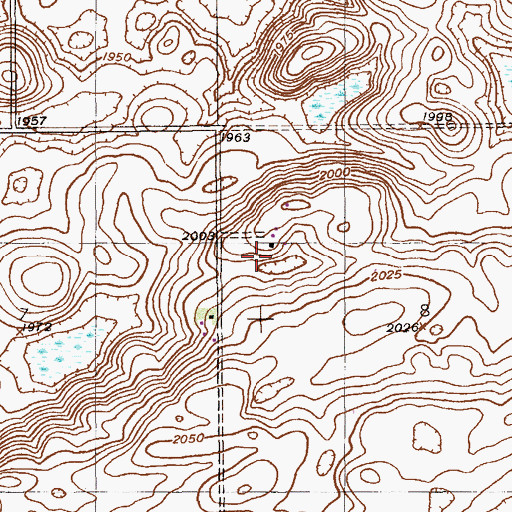 Topographic Map of 32N59E08BCBA01 Well, MT