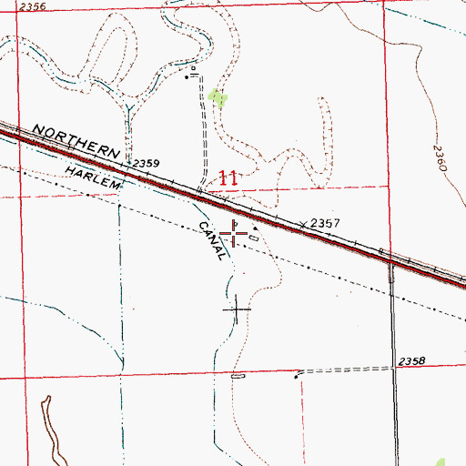 Topographic Map of 32N22E11DBCA01 Well, MT