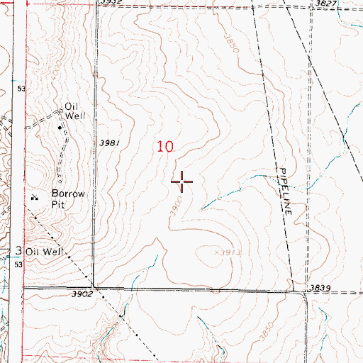 Topographic Map of 32N05W10DB__01 Well, MT