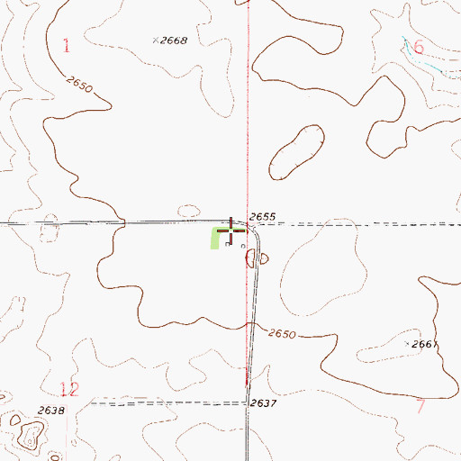 Topographic Map of 32N50E12AAAA01 Well, MT