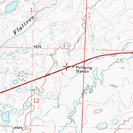 Topographic Map of 32N12W12AADB01 Well, MT