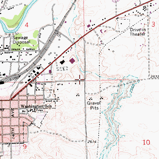 Topographic Map of 32N16E03CCCC01 Well, MT