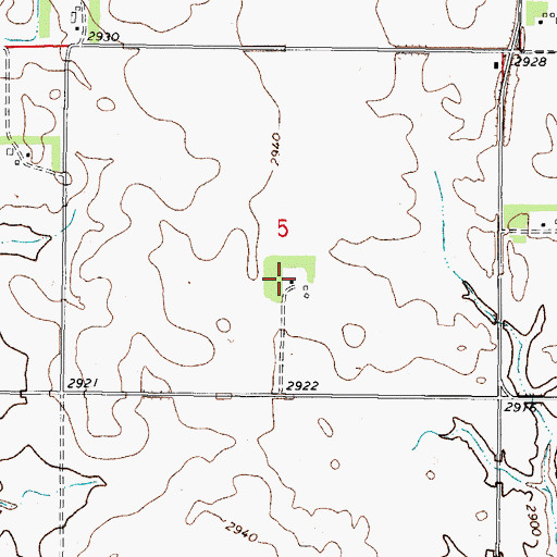 Topographic Map of 32N44E05DBCC01 Well, MT