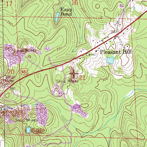 Topographic Map of Espy Number 51 Mine, AL