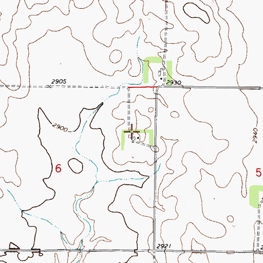 Topographic Map of 32N44E06ADDB01 Well, MT