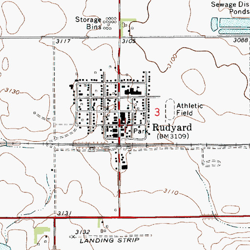 Topographic Map of 32N09E03CAAB01 Well, MT