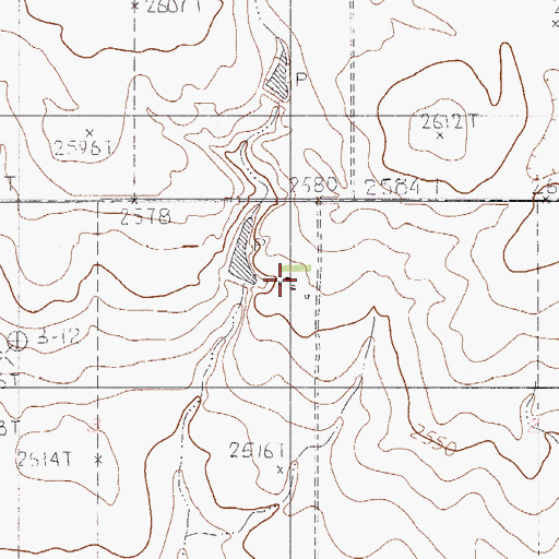 Topographic Map of 32N52E03AADC01 Well, MT