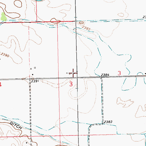 Topographic Map of 32N20E03BCDC01 Well, MT