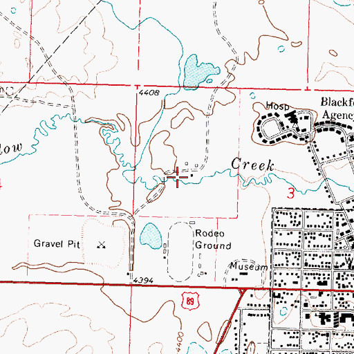 Topographic Map of 32N11W03CBAD01 Well, MT