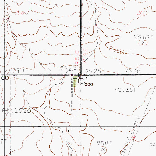 Topographic Map of 32N52E04BBBB02 Well, MT