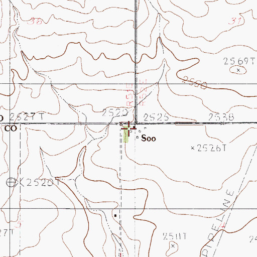 Topographic Map of 32N52E04BBBB01 Well, MT
