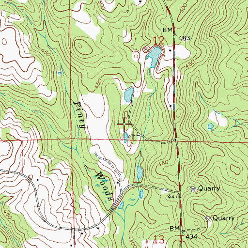 Topographic Map of Richard Number 1 Mine, AL