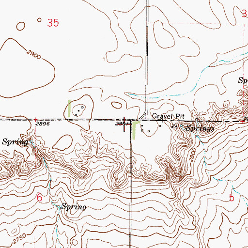 Topographic Map of 32N45E05BBCC01 Well, MT