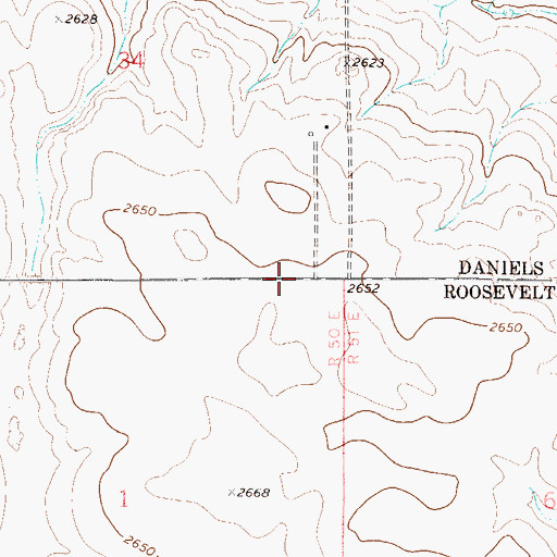 Topographic Map of 28N48E30ADCD01 Well, MT