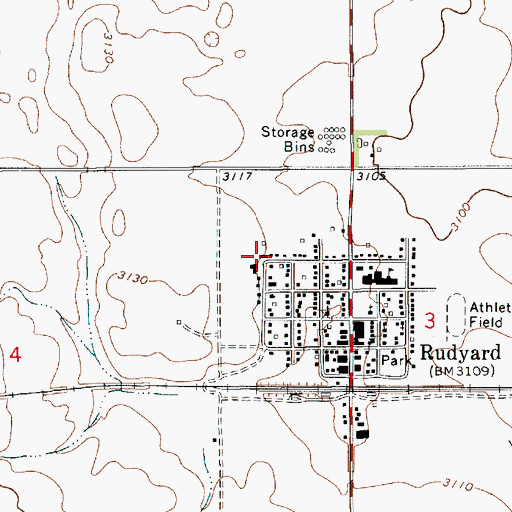 Topographic Map of 32N09E03CBA_01 Well, MT