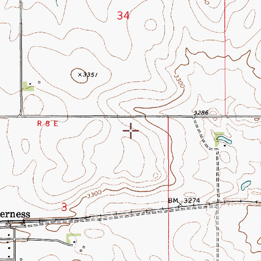 Topographic Map of 32N08E03ACA_01 Well, MT