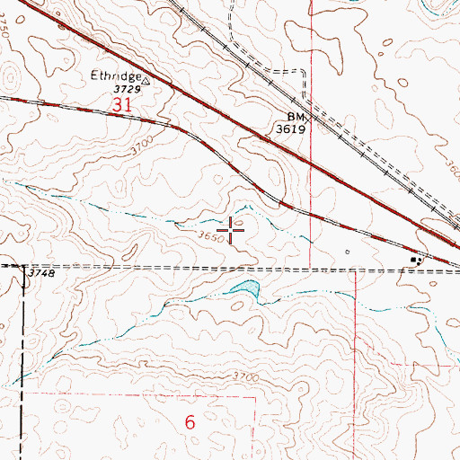 Topographic Map of 33N04W31DD__01 Well, MT