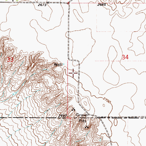 Topographic Map of 33N49E34CB__01 Well, MT