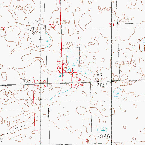 Topographic Map of 33N28E31CD__01 Well, MT