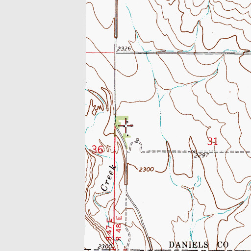 Topographic Map of 33N48E31BCCA01 Well, MT