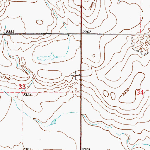 Topographic Map of 33N48E33ADAD01 Well, MT