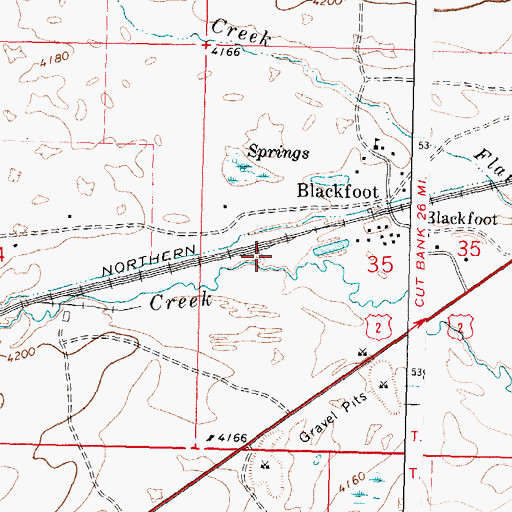 Topographic Map of 33N10W35CBAB01 Well, MT
