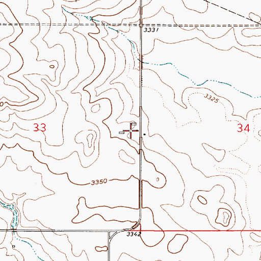 Topographic Map of 33N05E33DAAA01 Well, MT