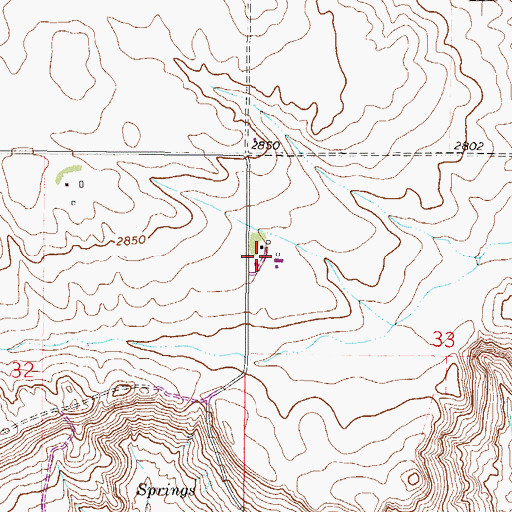 Topographic Map of 33N45E33BBCC01 Well, MT