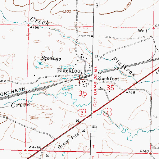 Topographic Map of 33N10W35BDDA01 Well, MT