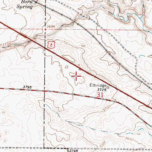 Topographic Map of 33N04W31BD__01 Well, MT