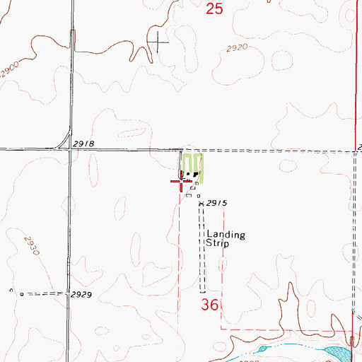 Topographic Map of 33N42E36BAAC01 Well, MT