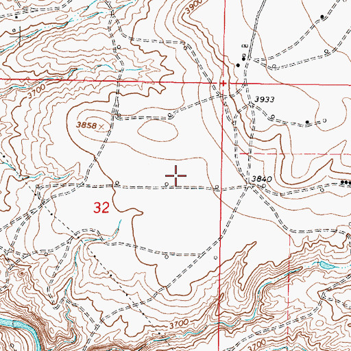 Topographic Map of 33N05W32AD__01 Well, MT