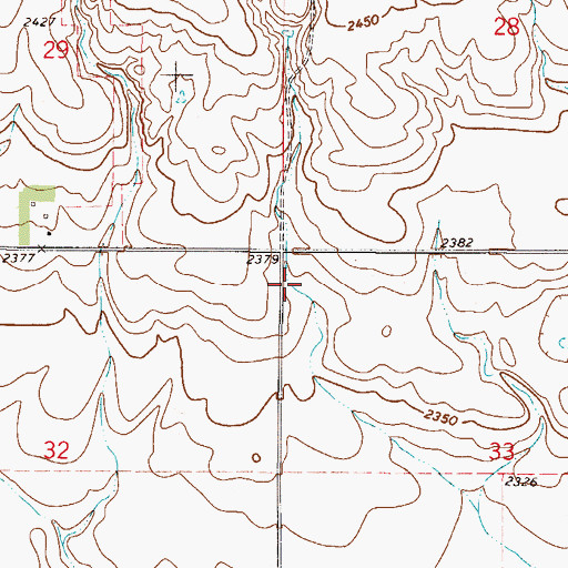 Topographic Map of 33N48E33BBBB01 Well, MT