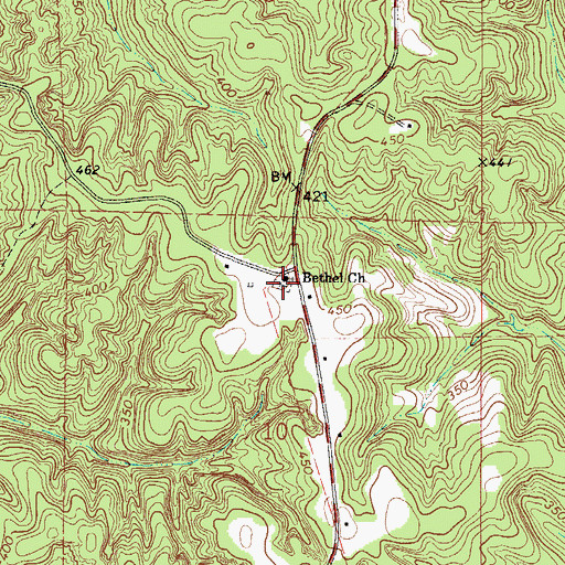 Topographic Map of Bethel Cemetery, AL