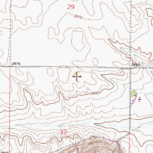 Topographic Map of 33N45E32ABBD02 Well, MT