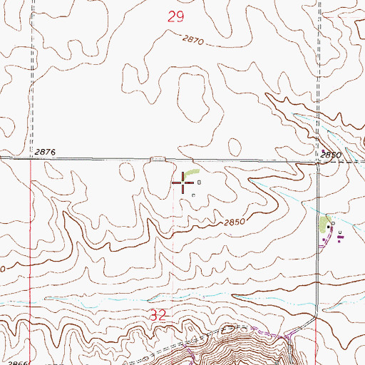 Topographic Map of 33N45E32ABBD01 Well, MT