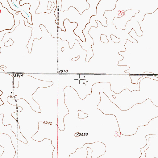 Topographic Map of 33N44E33BBAD01 Well, MT
