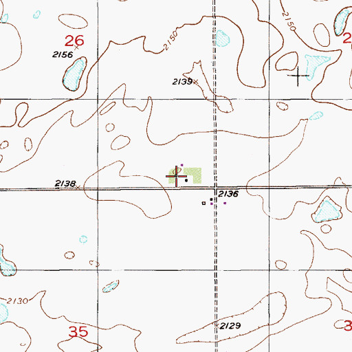 Topographic Map of 33N56E26DDDC01 Well, MT