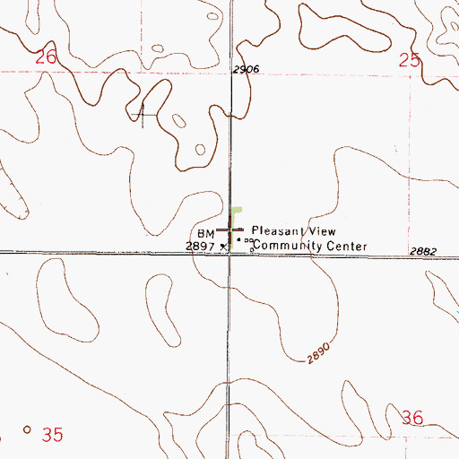 Topographic Map of 33N44E25CCCC01 Well, MT